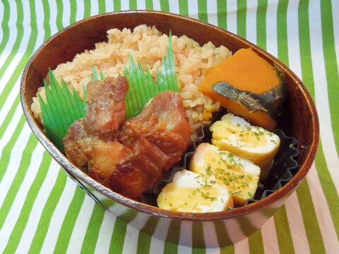 照り焼きチキンの炊き込み弁当☆